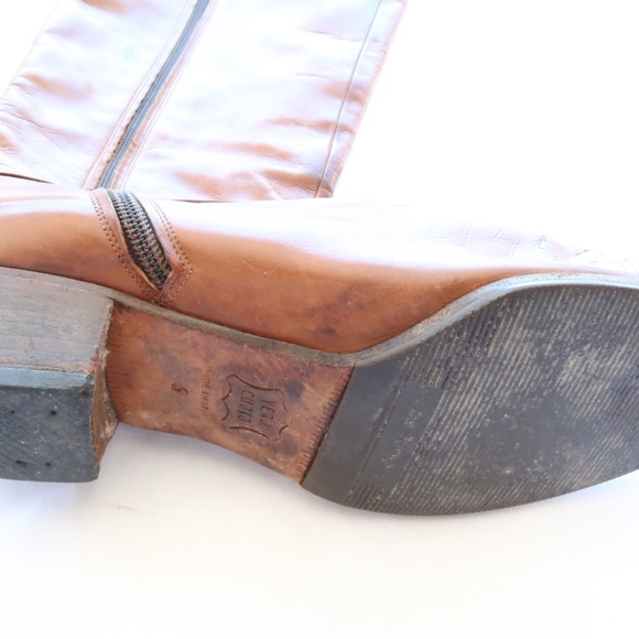 Salvatore Ferragamo Vintage Brown Leather Riding Boots Zip Sz 6B - Picture 14 of 15